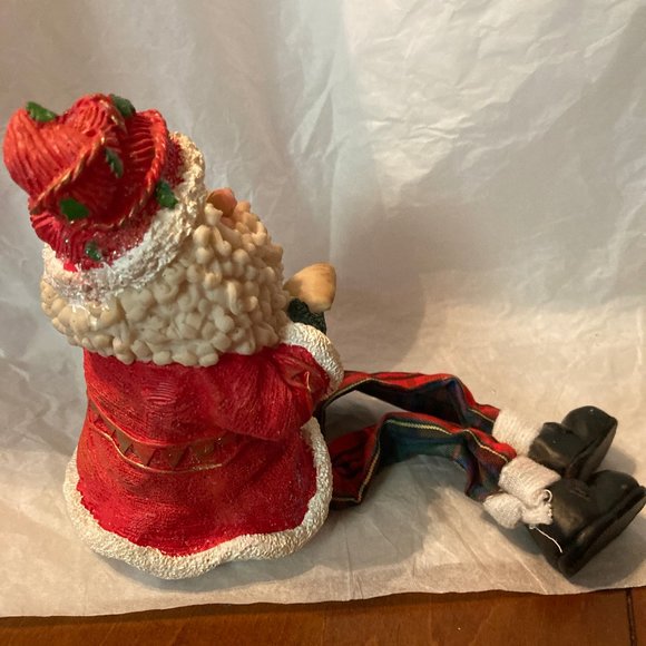 HANGING SITING SANTA CHECKING HIS LIST NEW GIFT - Picture 5 of 6